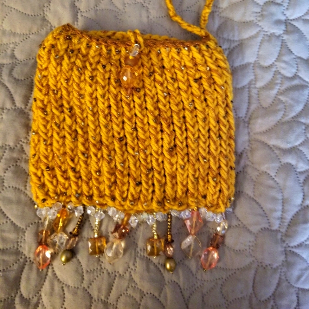 Boho Gold/Gold Beaded clutch